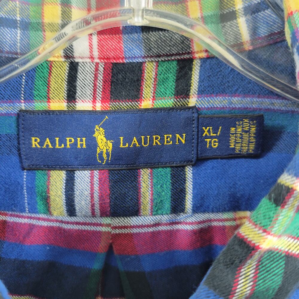 Ralph Lauren Men's Blue Plaid Button Front Shirt Size XL 82424-0873 - Picture 5 of 8